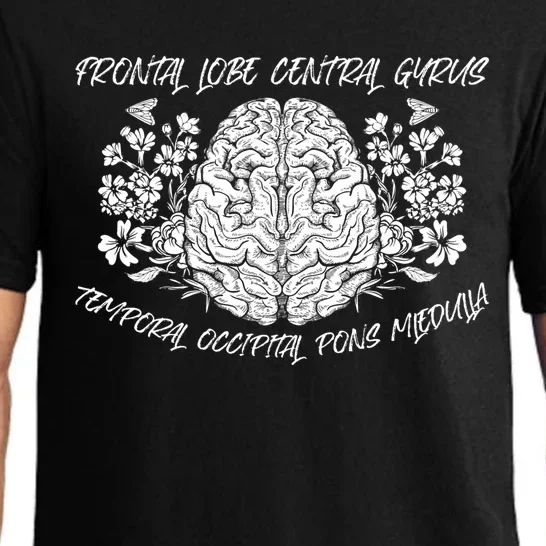 Brain Anatomy Floral Funny Nurse Flowers Nursing School Gift Pajama Set