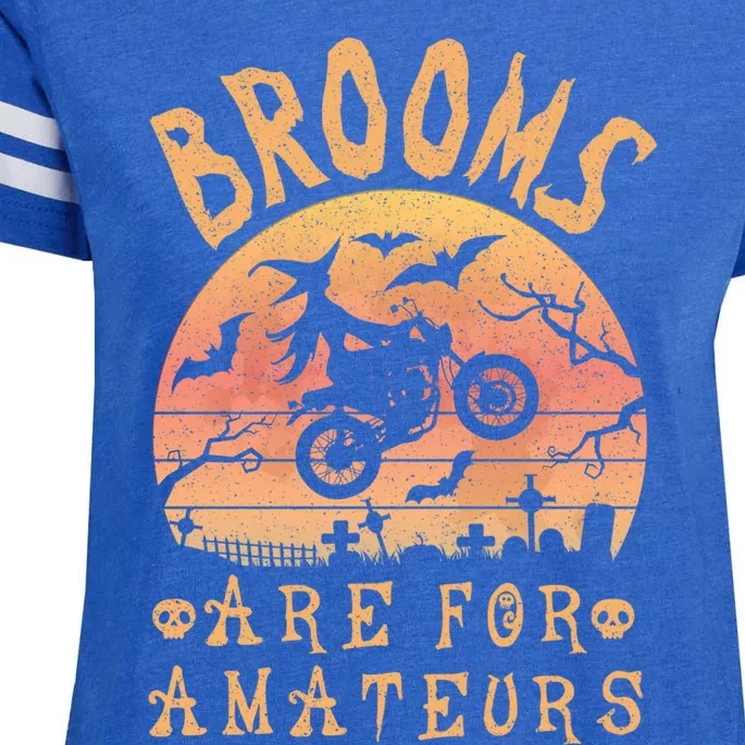 Brooms Are For Amateurs Bike Riding Funny Halloween Gift Enza Ladies Jersey Football T-Shirt