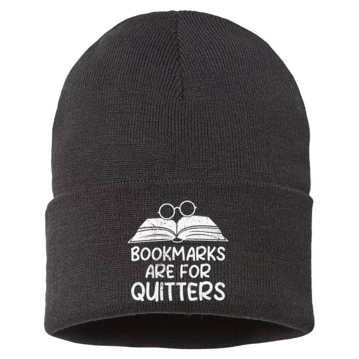 Bookmarks Are For Quitters Book Lover Teacher Sustainable Knit Beanie