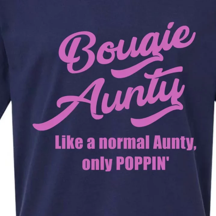 Bougie Aunty Fun Gift For Favorite Aunt Gift Sueded Cloud Jersey T-Shirt