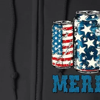 Beer American Flag Funny 4th Of July Merica Usa Drinking Full Zip Hoodie