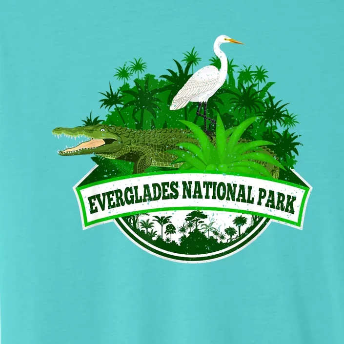 Bird And Florida Alligator Of Everglades National Park ChromaSoft Performance T-Shirt