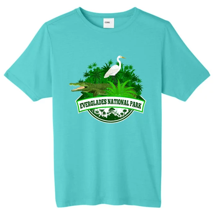 Bird And Florida Alligator Of Everglades National Park ChromaSoft Performance T-Shirt