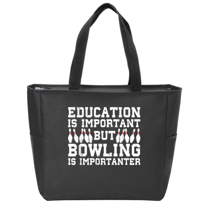 Bowling Art For Men Women Bowling Lover Pin Target Bowlers Zip Tote Bag