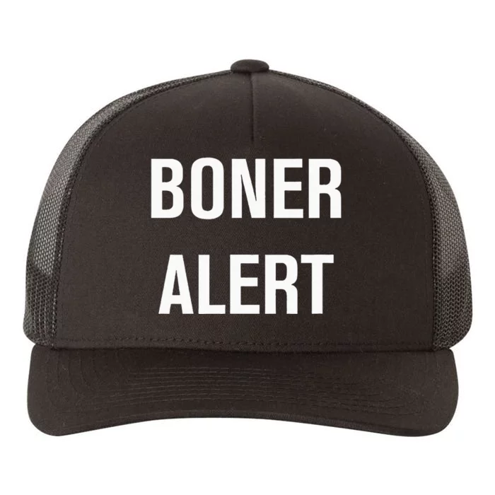 Boner Alert Funny Jokes Sarcastic Family Yupoong Adult 5-Panel Trucker Hat