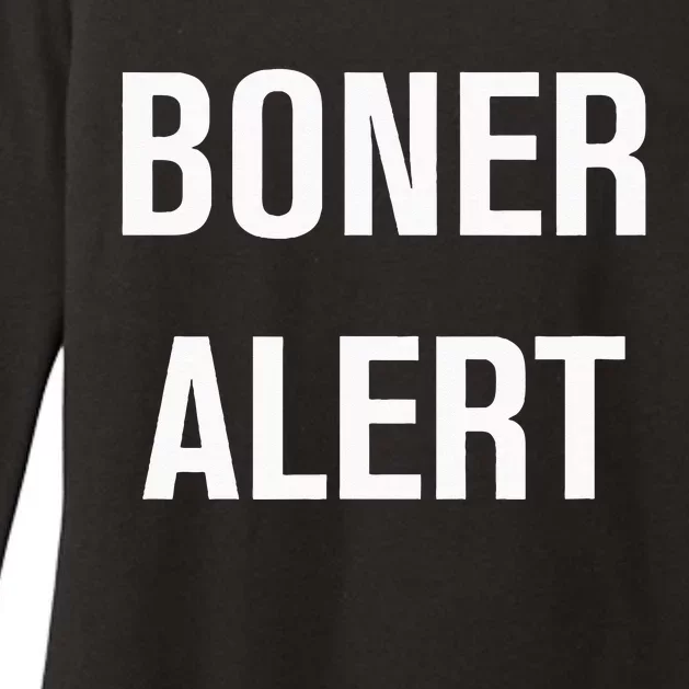 Boner Alert Funny Jokes Sarcastic Family Womens CVC Long Sleeve Shirt