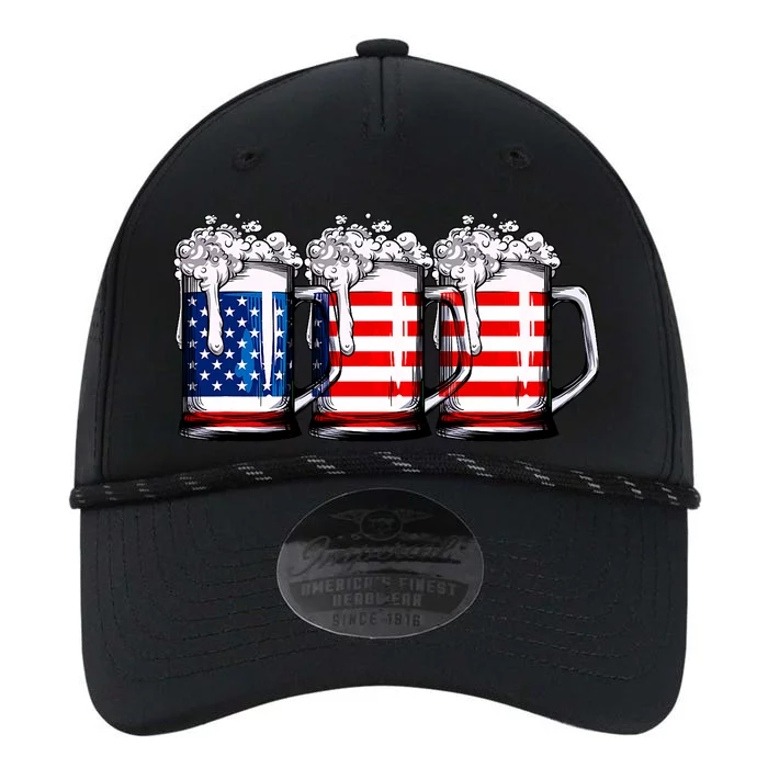 Beer American Flag 4th Of July Merica Drinking Usa Performance The Dyno Cap