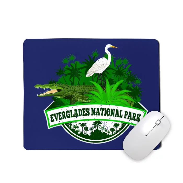 Bird And Florida Alligator Of Everglades National Park Mousepad