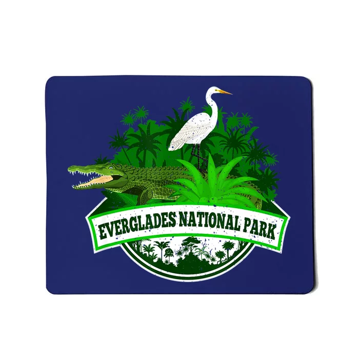 Bird And Florida Alligator Of Everglades National Park Mousepad