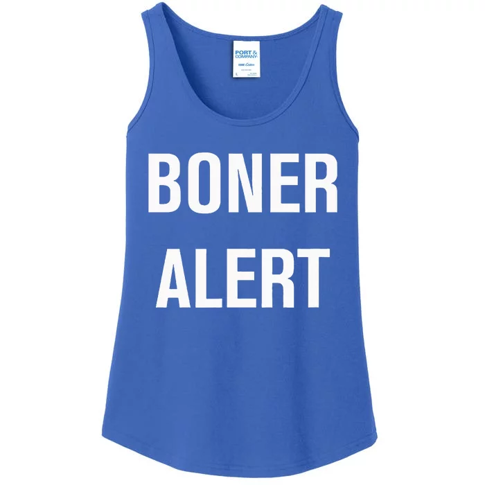 Boner Alert Funny Jokes Sarcastic Family Ladies Essential Tank