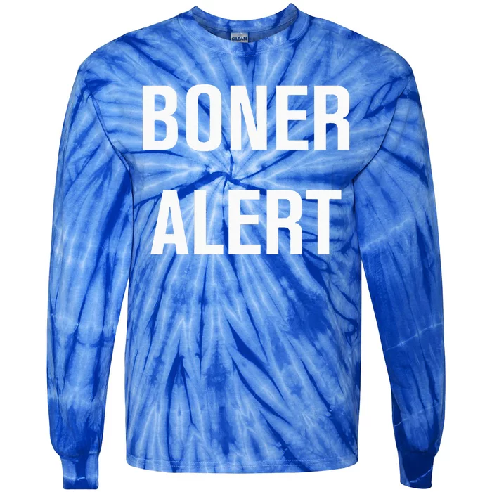 Boner Alert Funny Jokes Sarcastic Family Tie-Dye Long Sleeve Shirt