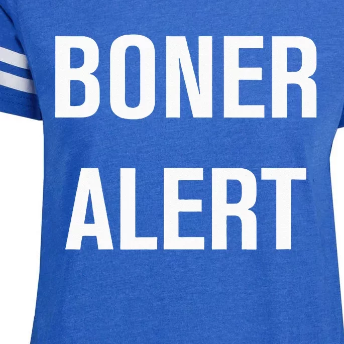 Boner Alert Funny Jokes Sarcastic Family Enza Ladies Jersey Football T-Shirt