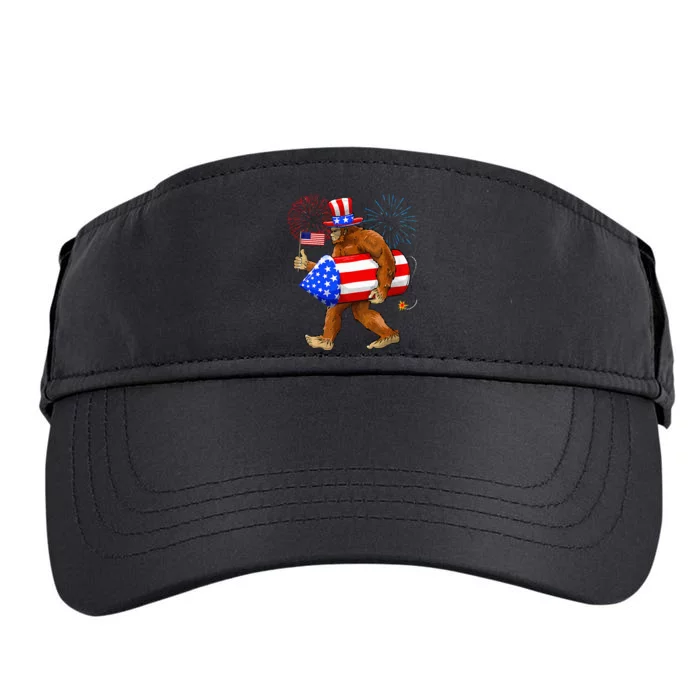 Bigfoot American Flag Funny 4th Of July Sasquatch Believe Adult Drive Performance Visor