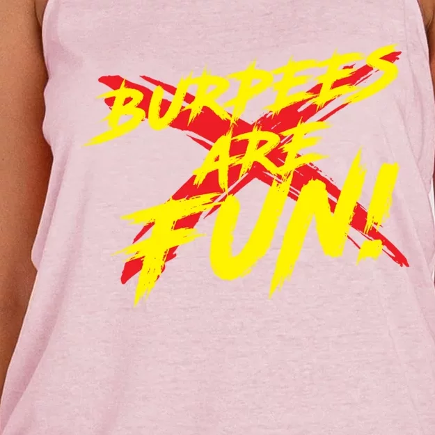 Burpees Are Fun Sarcastic Funny Exercise Workout Trainer Meaningful Gift Women's Knotted Racerback Tank