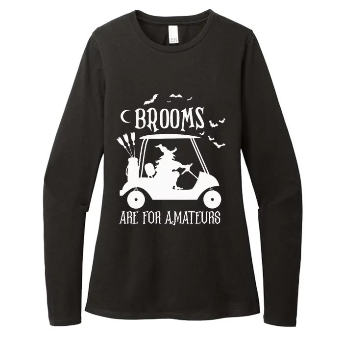 Brooms Are For Amateurs Witch Riding Golf Cart Halloween Womens CVC Long Sleeve Shirt