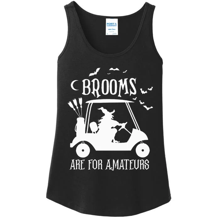 Brooms Are For Amateurs Witch Riding Golf Cart Halloween Ladies Essential Tank