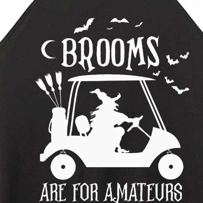 Brooms Are For Amateurs Witch Riding Golf Cart Halloween Women’s Perfect Tri Rocker Tank