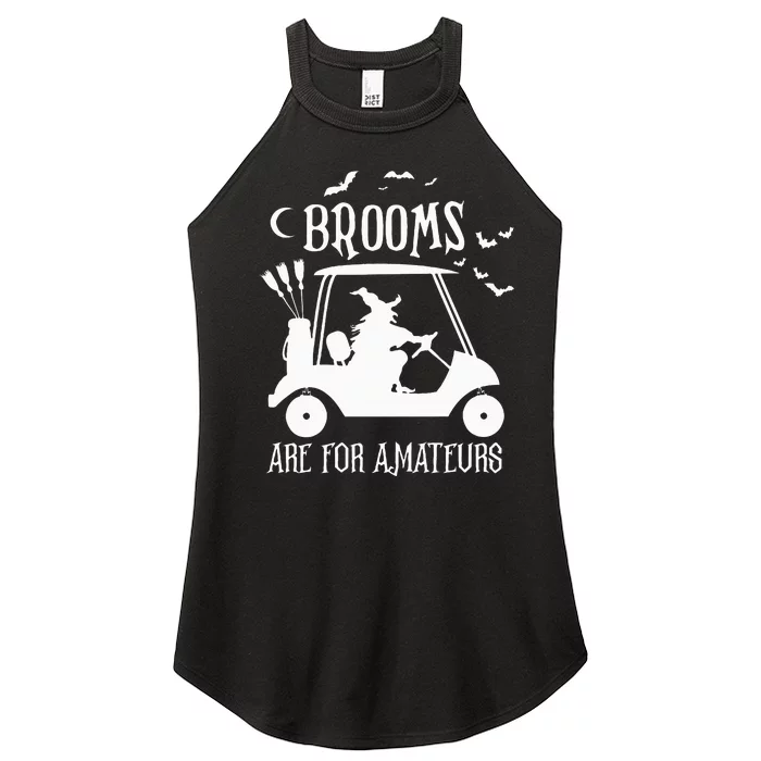 Brooms Are For Amateurs Witch Riding Golf Cart Halloween Women’s Perfect Tri Rocker Tank