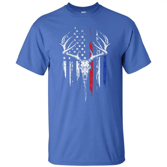 Bowhunting American Flag Usa Bow Whitetail Deer Tall T-Shirt