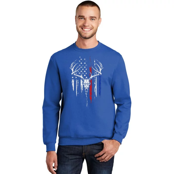 Bowhunting American Flag Usa Bow Whitetail Deer Tall Sweatshirt