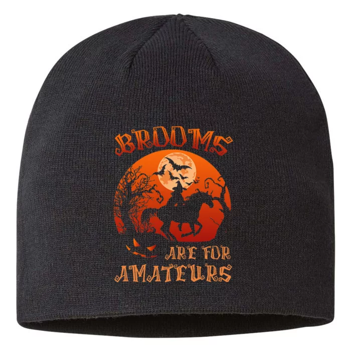 Brooms Are For Amateurs Witch Riding Horse Halloween 8 1/2in Sustainable Knit Beanie