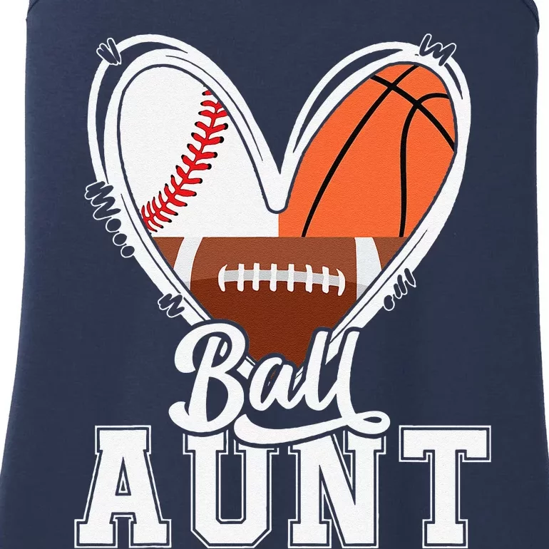 Ball Aunt Funny Baseball Football Basketball Aunt Ladies Essential Tank