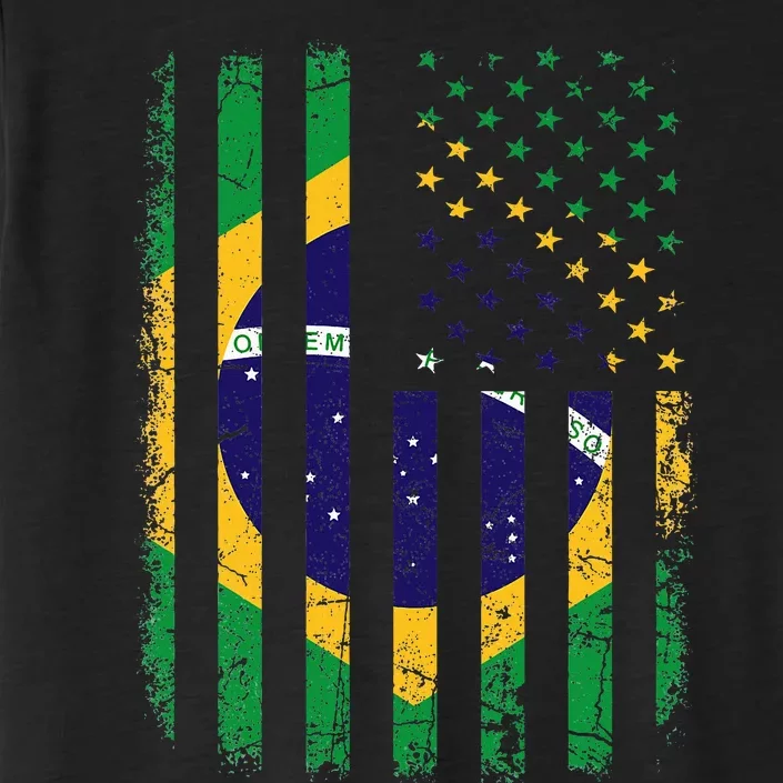 Brazilian American Flag Brazilian Roots Brazil America ChromaSoft Performance T-Shirt