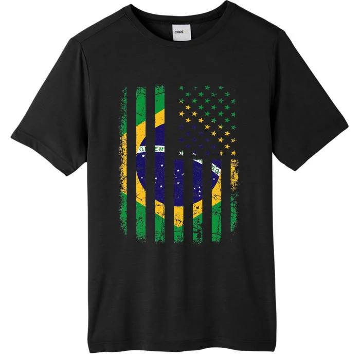 Brazilian American Flag Brazilian Roots Brazil America ChromaSoft Performance T-Shirt