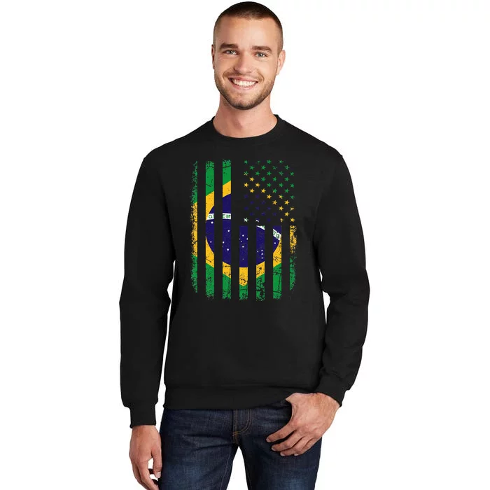 Brazilian American Flag Brazilian Roots Brazil America Tall Sweatshirt