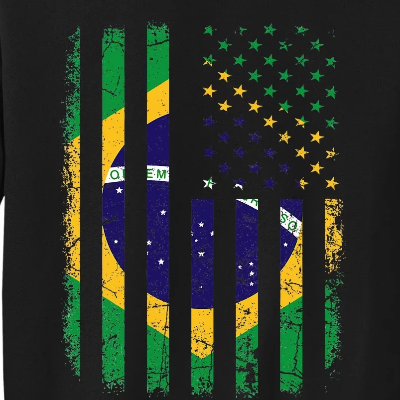 Brazilian American Flag Brazilian Roots Brazil America Tall Sweatshirt