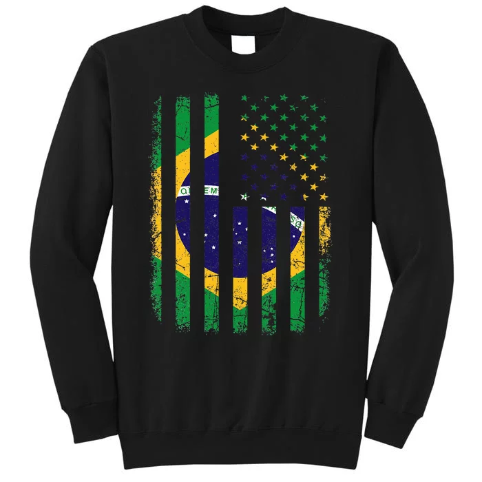 Brazilian American Flag Brazilian Roots Brazil America Tall Sweatshirt