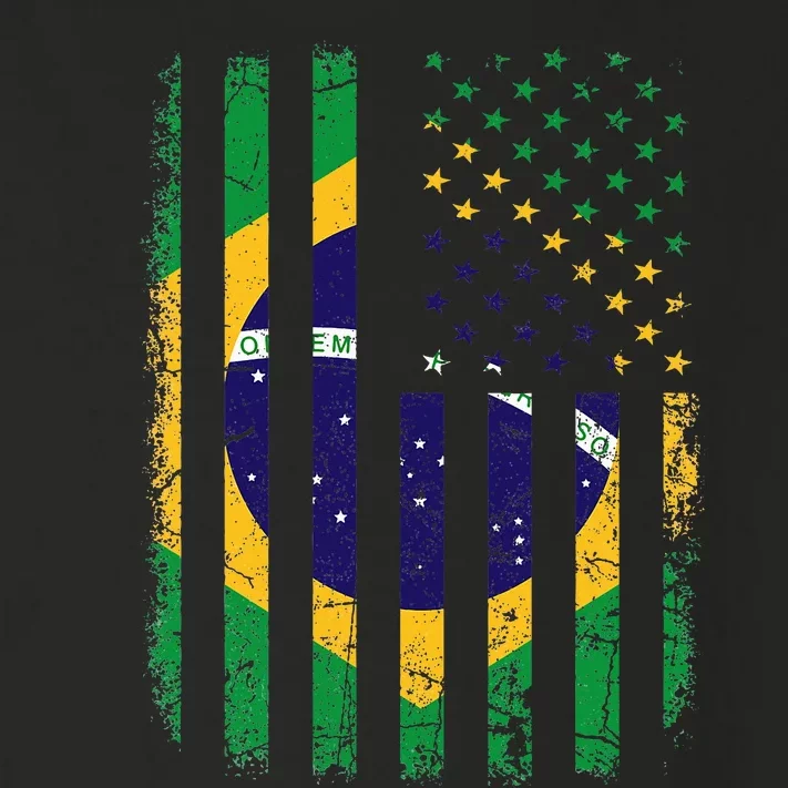 Brazilian American Flag Brazilian Roots Brazil America Toddler Long Sleeve Shirt