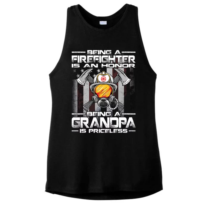 Being A Firefighter Is An Honor Being A Grandpa Is Priceless Ladies Tri-Blend Wicking Tank