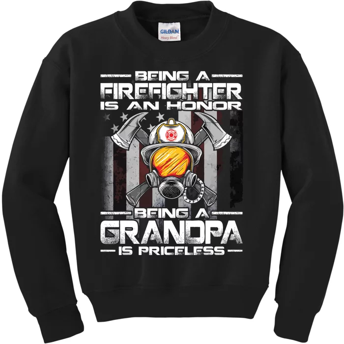 Being A Firefighter Is An Honor Being A Grandpa Is Priceless Kids Sweatshirt