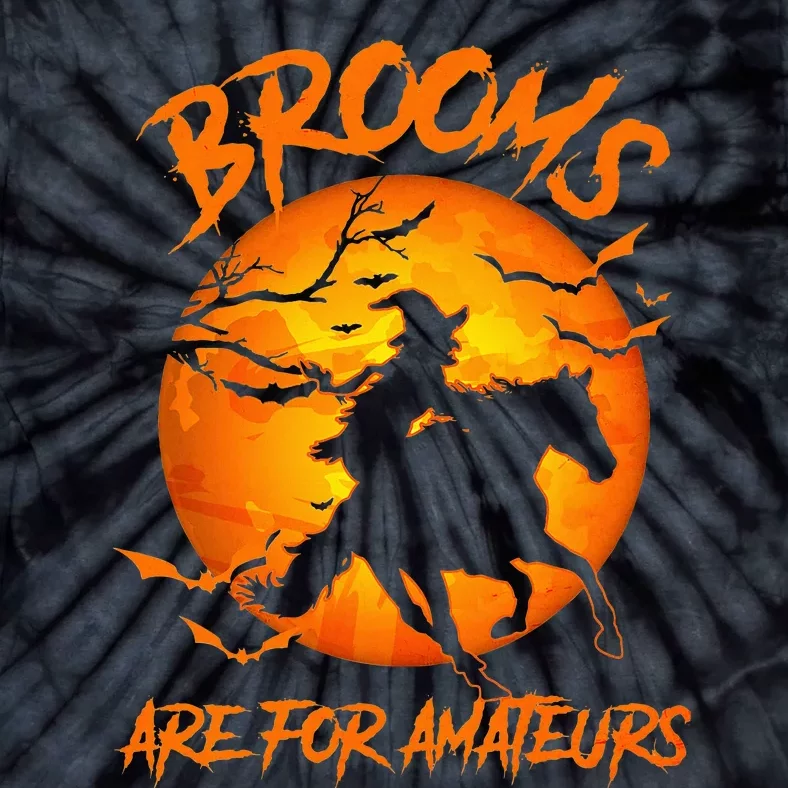 Brooms Are For Amateurs Witch Riding Horse Halloween Tie-Dye T-Shirt