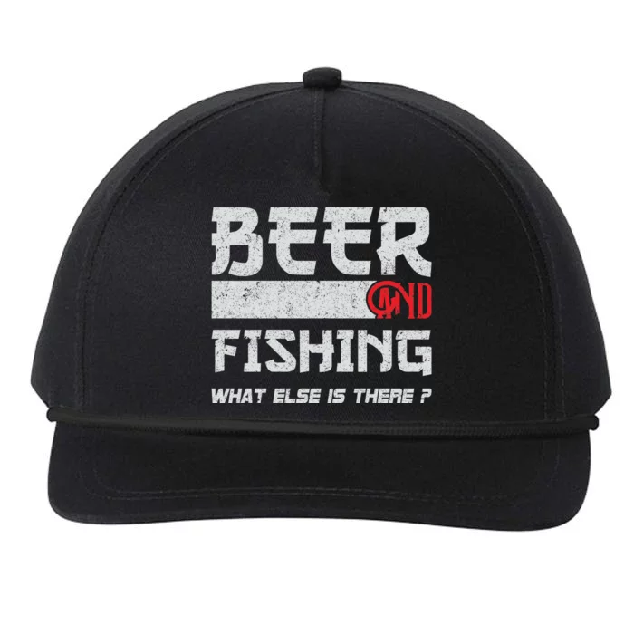 Beer And Fishing What Else Is There Funny Fishing Meme Snapback Five-Panel Rope Hat