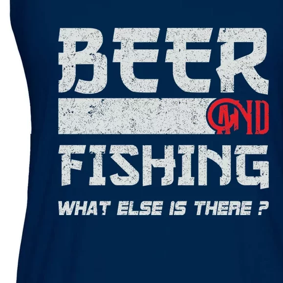 Beer And Fishing What Else Is There Funny Fishing Meme Ladies Essential Flowy Tank