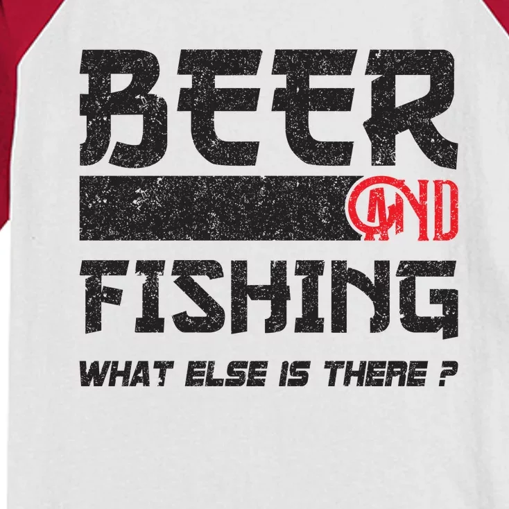 Beer And Fishing What Else Is There Funny Fishing Meme Kids Colorblock Raglan Jersey