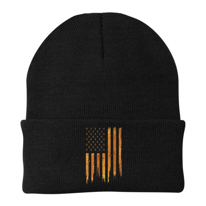 Beekeeping American Flag Honeycomb Honey Bees Beekeeper Knit Cap Winter Beanie