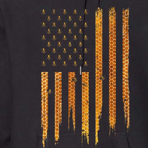 Beekeeping American Flag Honeycomb Honey Bees Beekeeper Premium Hoodie