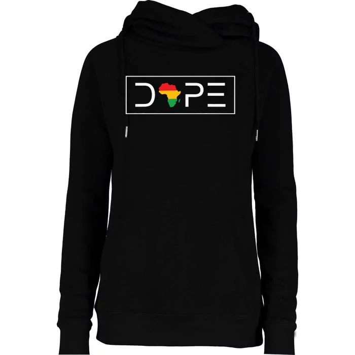 Black American Freedom Womens Funnel Neck Pullover Hood