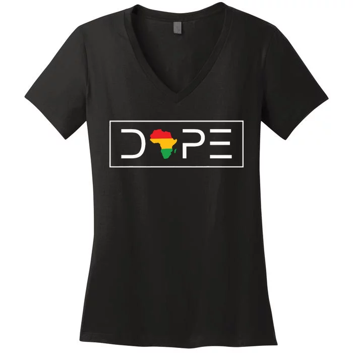 Black American Freedom Women's V-Neck T-Shirt