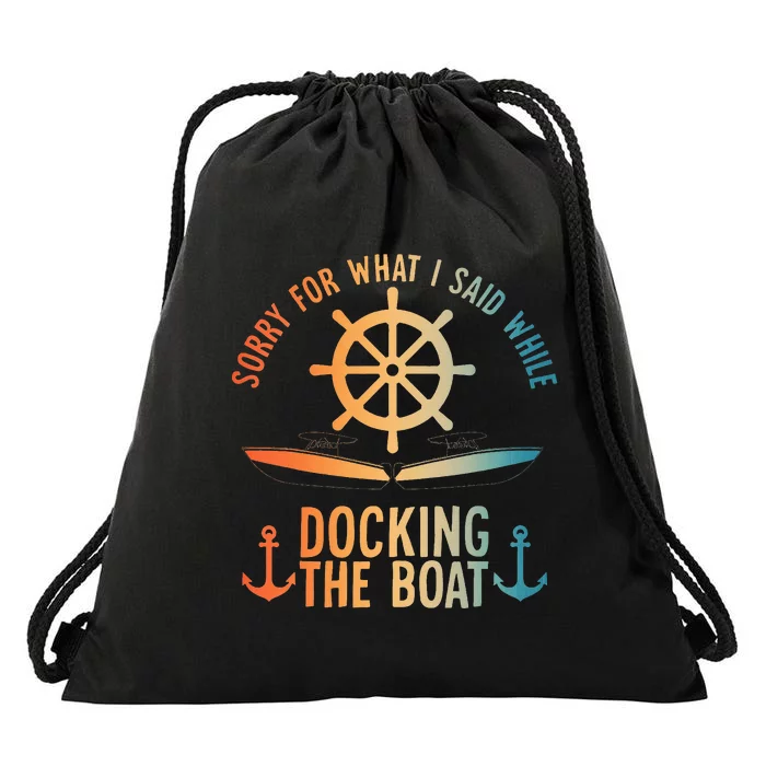 Boating Art For Women Boater Pontoon Boat Lover Drawstring Bag