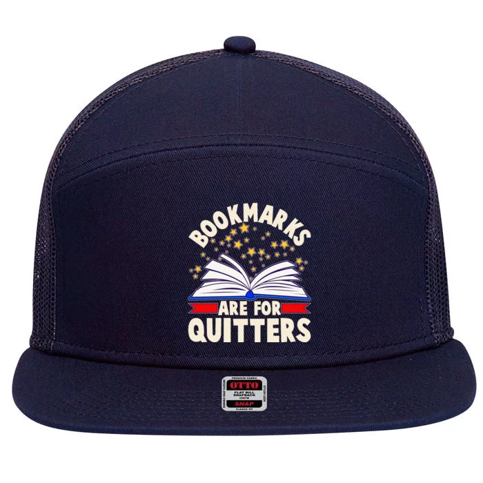 Bookmarks Are For Quitters Book Lover Reading Fan 7 Panel Mesh Trucker Snapback Hat