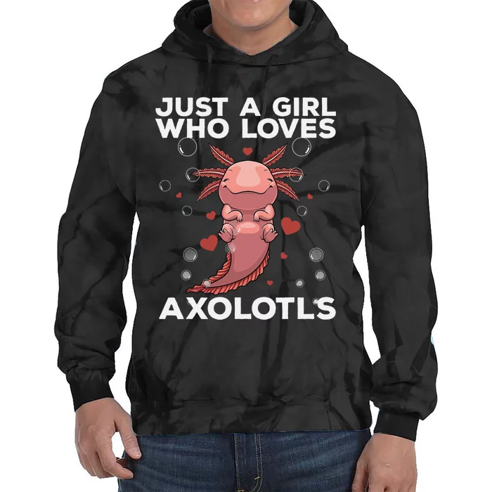 Best Axolotl For  Girls Salamander Kawaii Axolotl Lover Tie Dye Hoodie