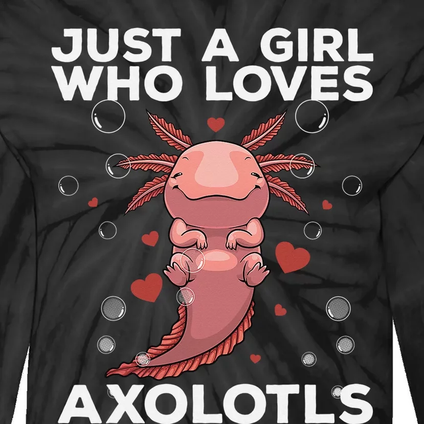 Best Axolotl For  Girls Salamander Kawaii Axolotl Lover Tie-Dye Long Sleeve Shirt