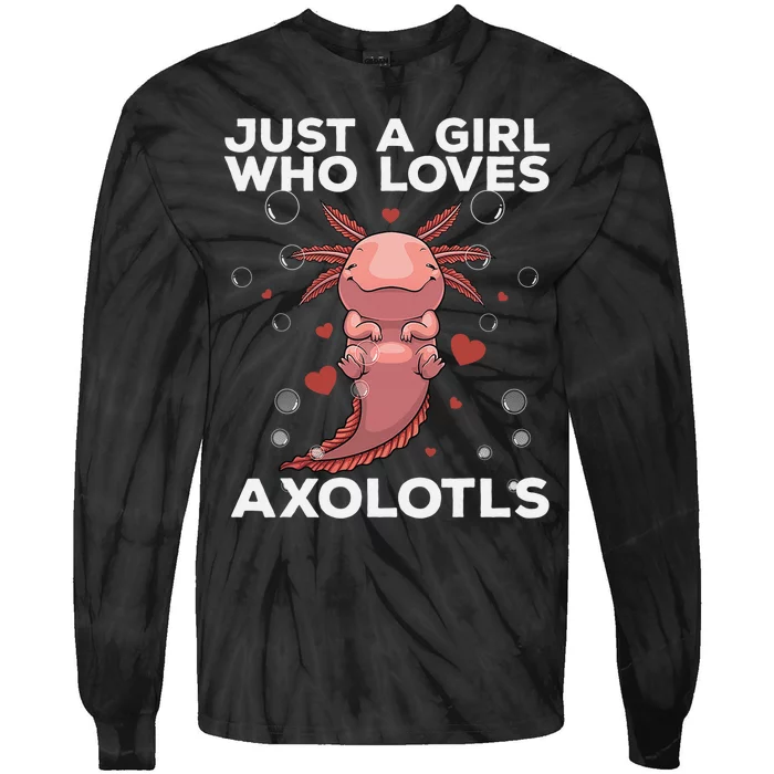 Best Axolotl For  Girls Salamander Kawaii Axolotl Lover Tie-Dye Long Sleeve Shirt