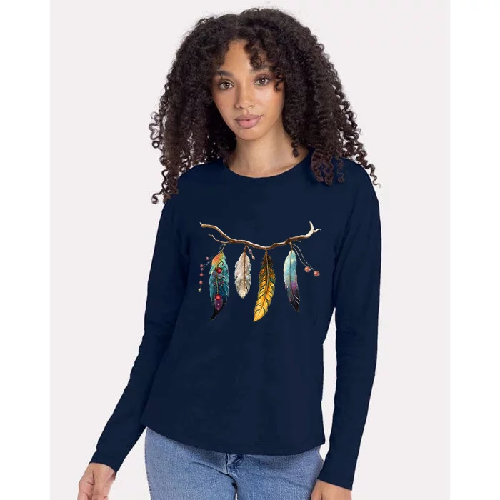 Branch And Feathers Womens Cotton Relaxed Long Sleeve T-Shirt