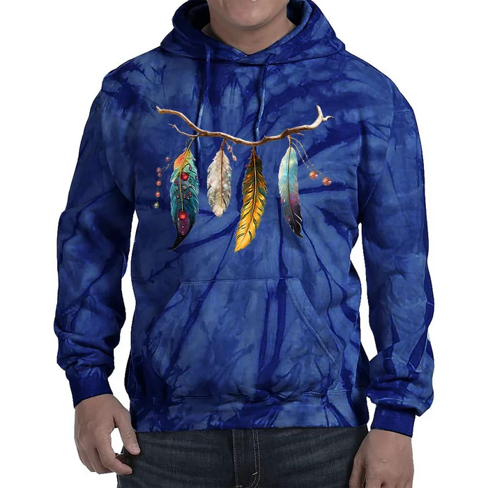 Branch And Feathers Tie Dye Hoodie