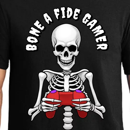 Bone A Fide Gamer Halloween Skeleton Gaming Gift Pajama Set